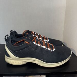 ECCO Biom Fjuel Yak Leather Train Sneakers Men Size 10 EU 44 Dark Blue Navy